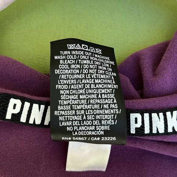 PINK by Victoria’s Secret EUC size S plum hooded jacket, athletic, soft … - Picture 5 of 8